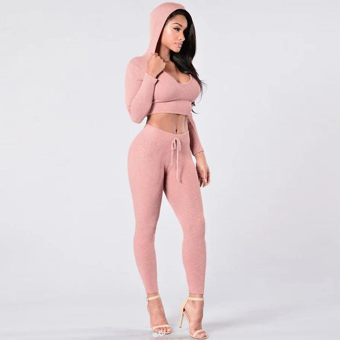 Balencia Pink Track set with Cropped Hood - Luxe&Loxley