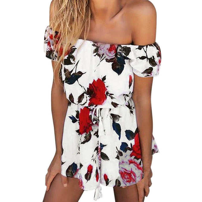 Floral Off-Shoulder Romper - Luxe&Loxley